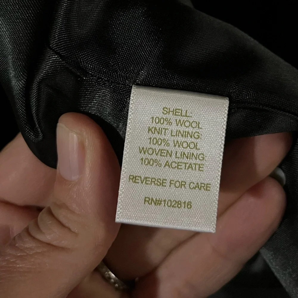 Garnet Hill Charcoal Belted Shawl Collar Coat - Picture 2 of 8